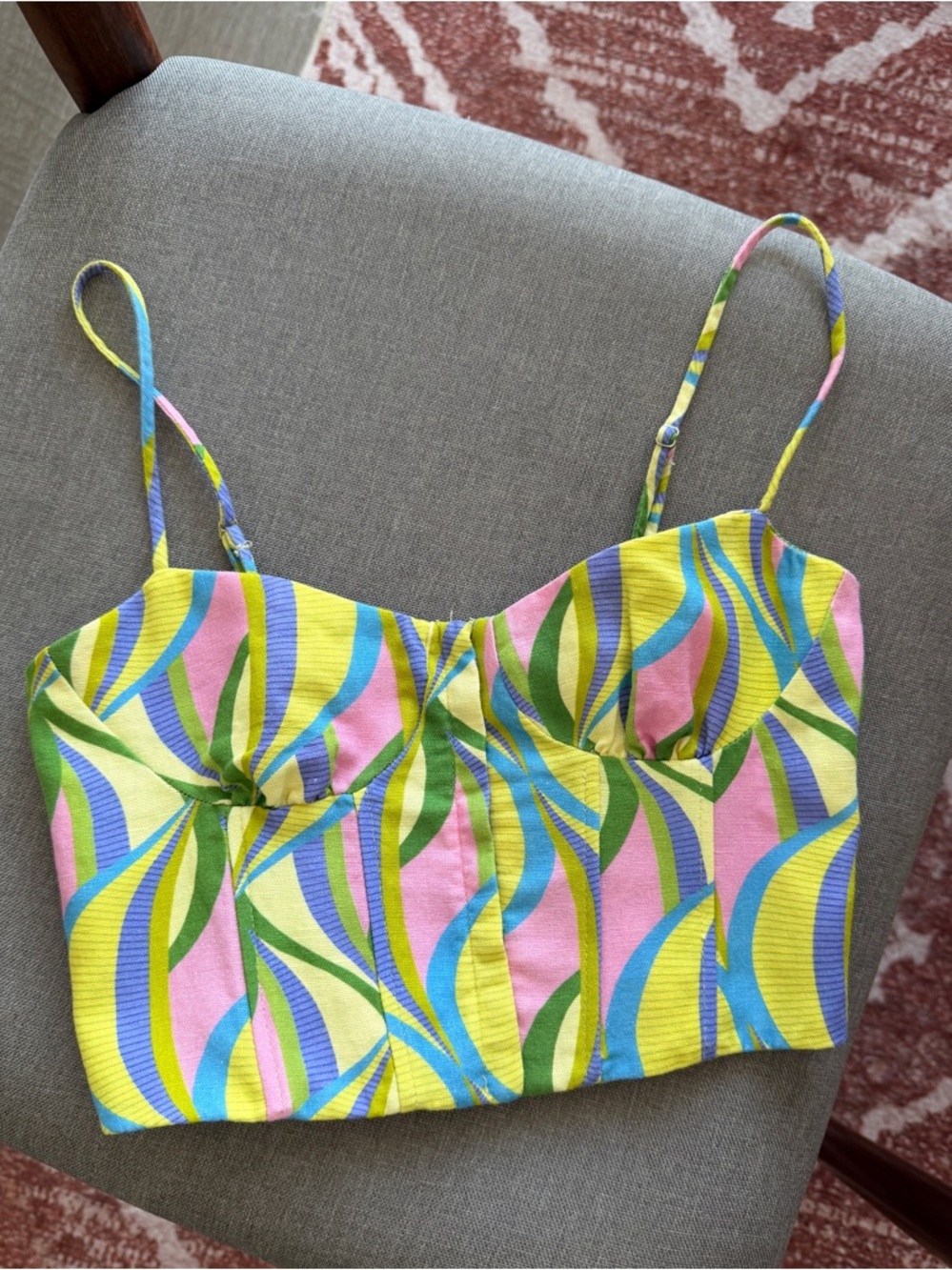 Floral Tropical cotton bustier